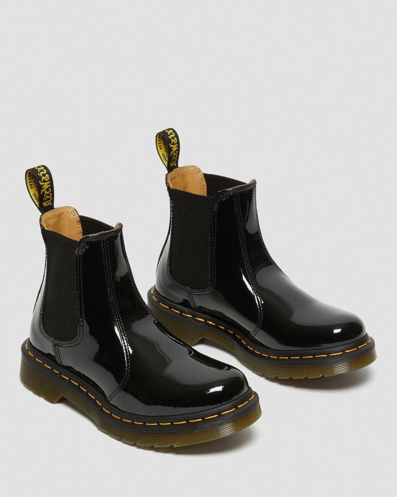 Dr Martin Martens 2976 - Patent Leather Chelsea Boots (Patent Leather) Boots Black | GN34-J8JV