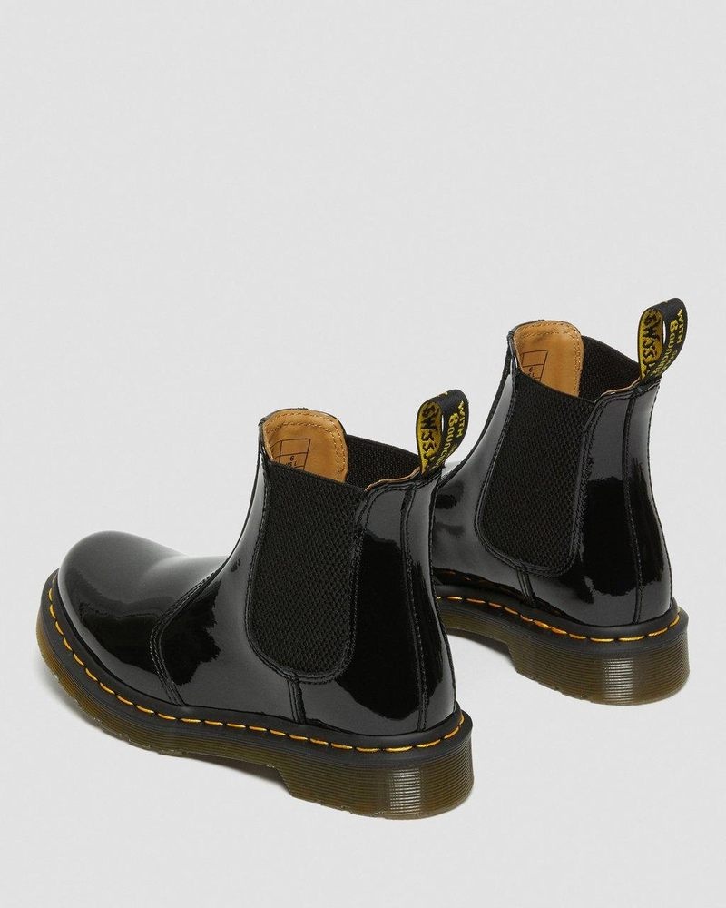 Dr Martin Martens 2976 - Patent Leather Chelsea Boots (Patent Leather) Boots Black | GN34-J8JV