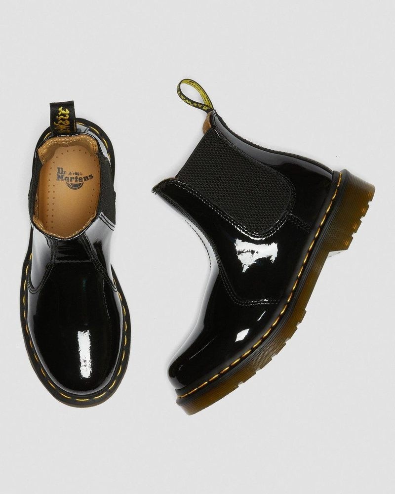 Dr Martin Martens 2976 - Patent Leather Chelsea Boots (Patent Leather) Boots Black | GN34-J8JV