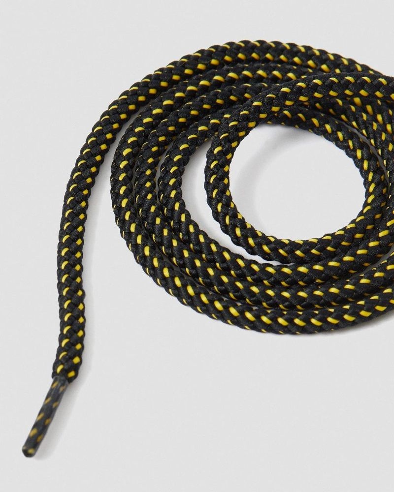 Dr Martin Martens 36 Inch Flat Shoe Laces (4-5 Eye) (Cotton) Shoe Laces Black+Yellow | XP86-S4YT