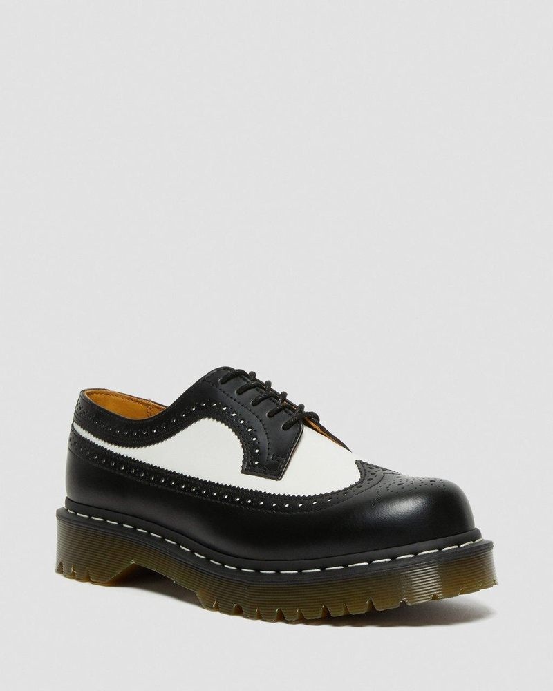 Dr Martin Martens 3989 Bex Smooth Leather Brogue Shoes (Smooth Leather) Platforms Black | VC06-C6FB