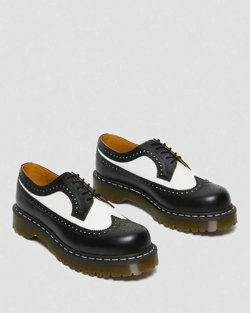 Dr Martin Martens 3989 Bex Smooth Leather Brogue Shoes (Smooth Leather) Platforms Black | HB63-I6JO