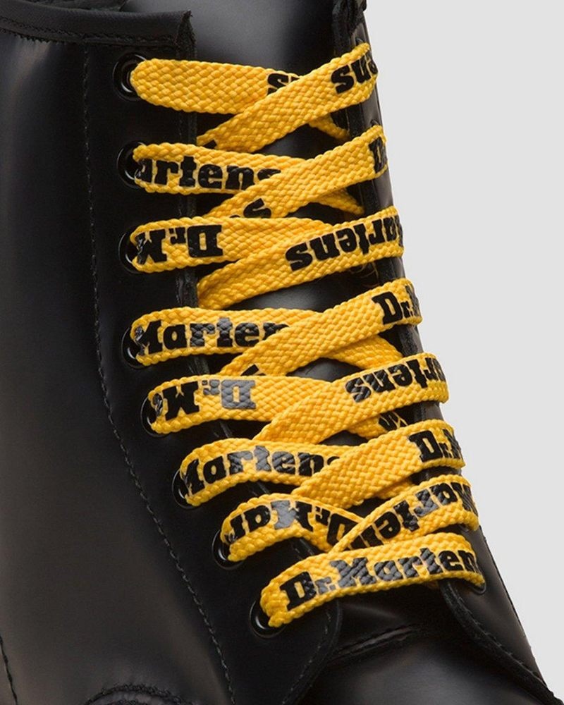 Dr Martin Martens 55 Inch Flat Shoe Laces (8-10 Eye) (Tetoron) Shoe Laces Yellow+Black | YD67-N1JV