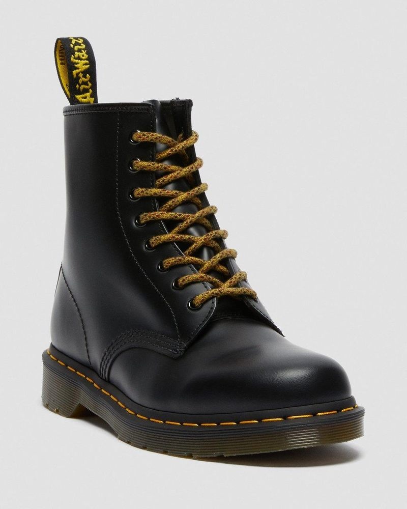 Dr Martin Martens 55 Inch Round Marl Shoe Laces (8-10 Eye) (Polyester) Shoe Laces Yellow+Black | ZG79-G4DQ