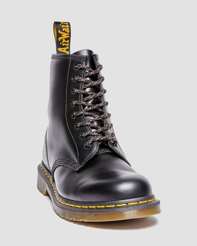 Dr Martin Martens 55 Inch Round Marl Shoe Laces (8-10 Eye) (Polyester) Shoe Laces Black | LK37-B1DY