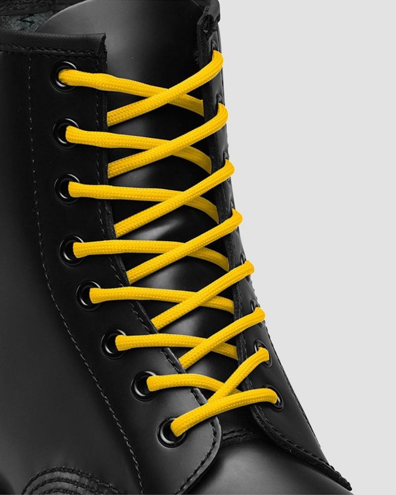 Dr Martin Martens 55 Inch Round Shoe Laces (8-10 Eye) (Polyester) Shoe Laces Yellow | QO53-Y0BE