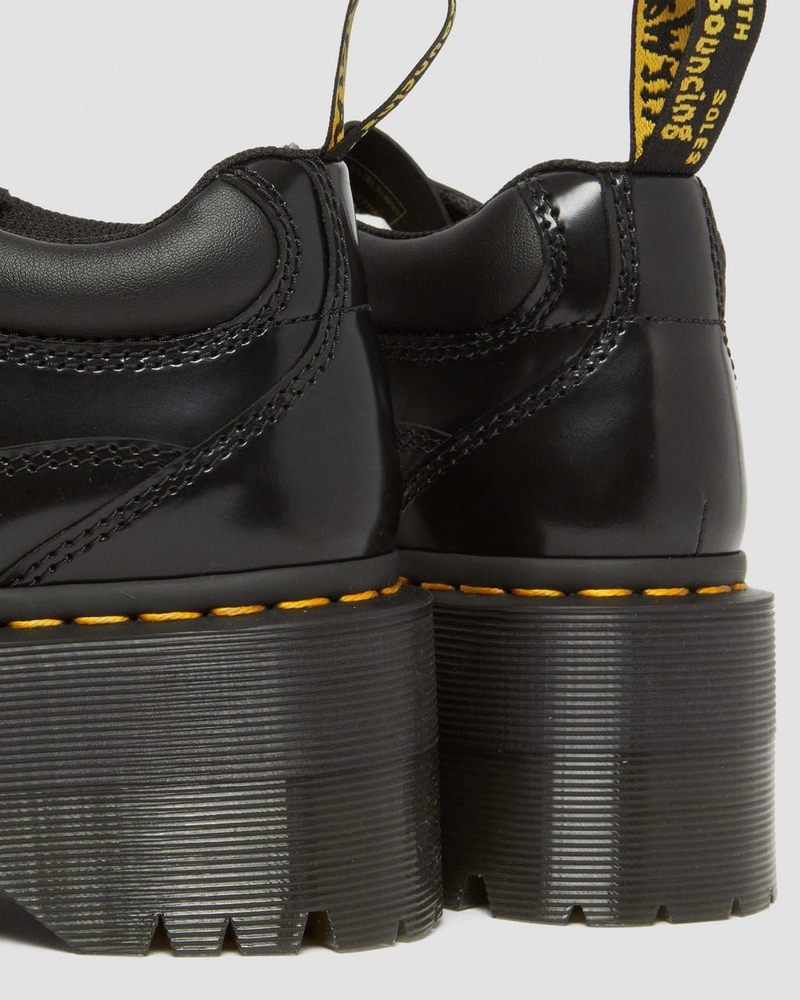 Dr Martin Martens 5-Eye Max Buttero Leather Platform Shoes (Buttero) Platforms Black | VL35-I0QW