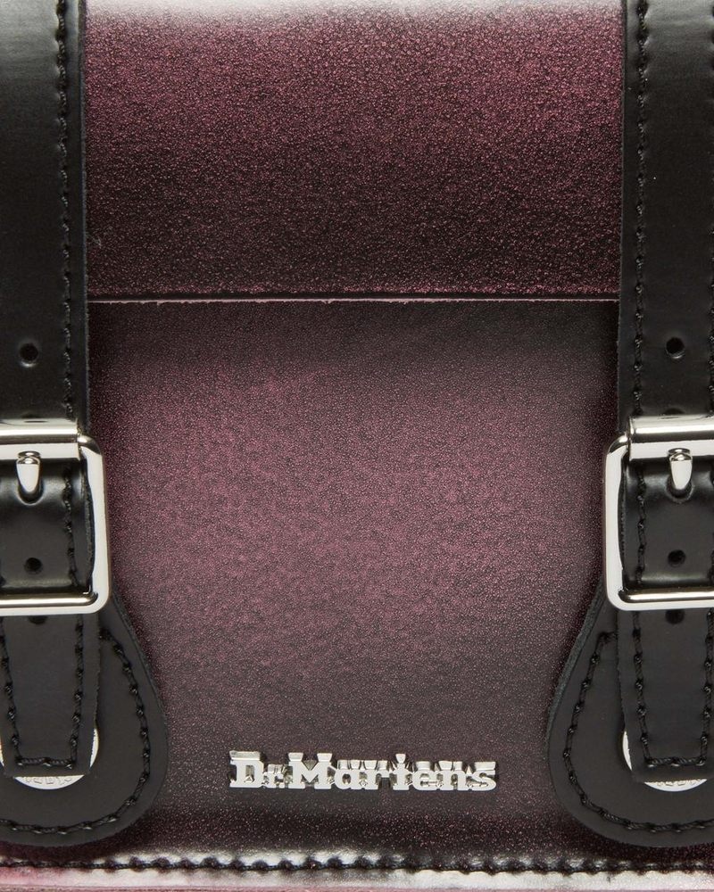 Dr Martin Martens 7 Inch Distressed Leather Crossbody Bag (Two Tone Rub Off+Kiev) Bags & Backpacks Black+Fondant Pink | AY35-H0WF