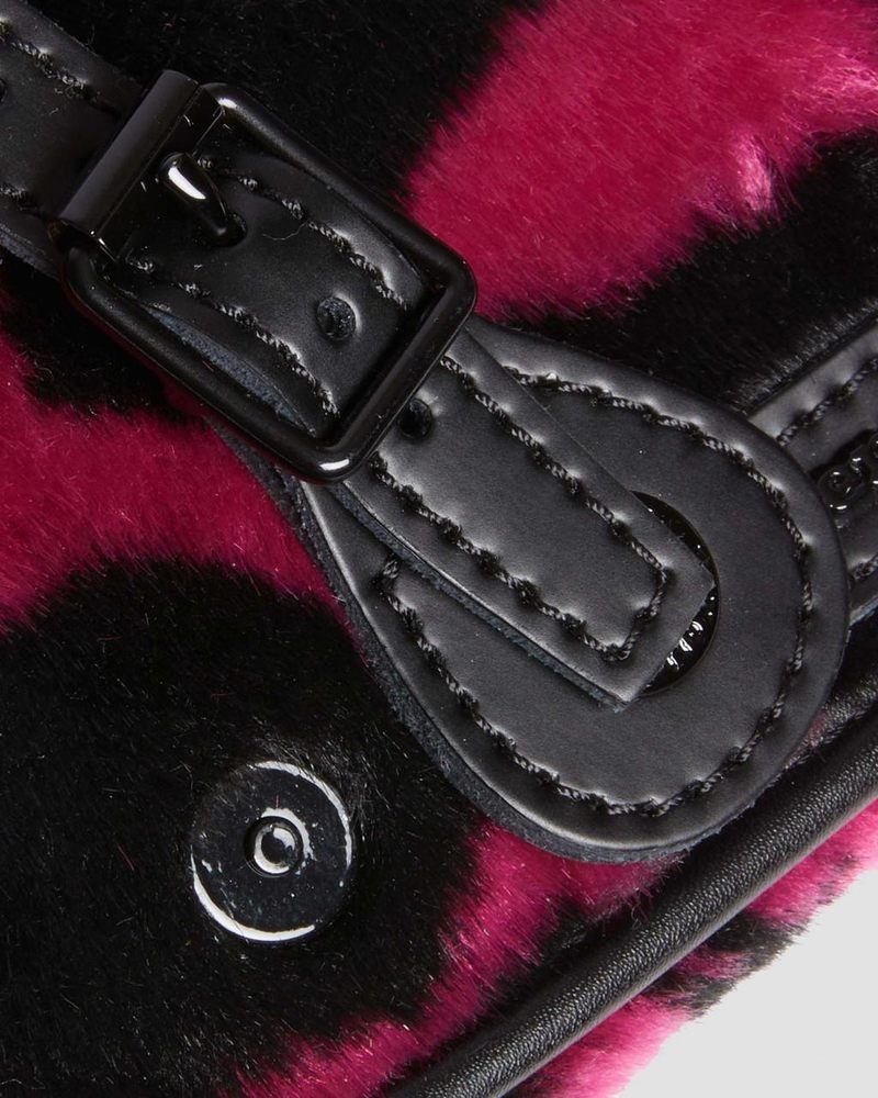 Dr Martin Martens 7 Inch Faux Fur Cow Print Crossbody Bag (Cow Print + Kiev) Bags & Backpacks THRIFT PINK+BLACK | YG63-F9FU