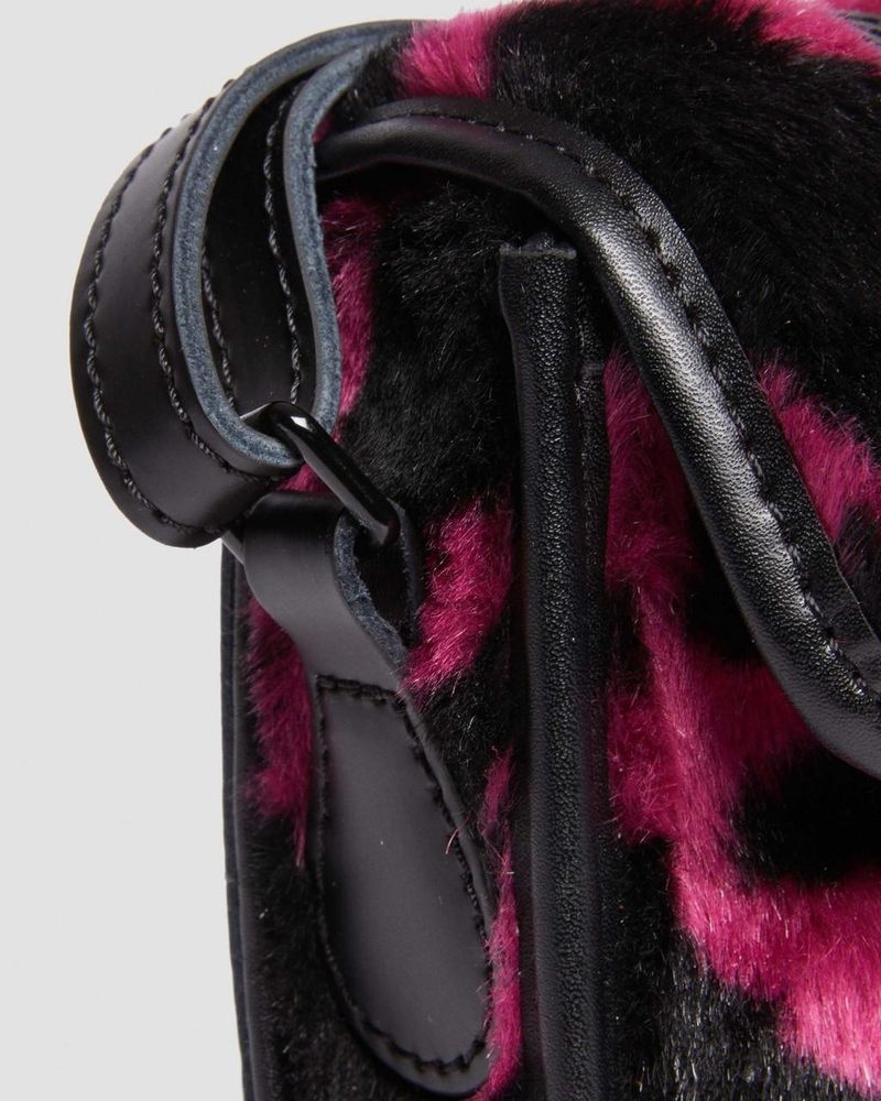 Dr Martin Martens 7 Inch Faux Fur Cow Print Crossbody Bag (Cow Print + Kiev) Bags & Backpacks THRIFT PINK+BLACK | YG63-F9FU