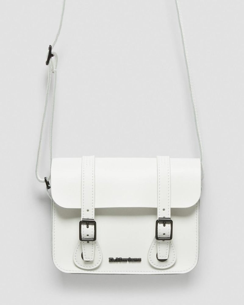 Dr Martin Martens 7 Inch Leather Crossbody Bag (Smooth Leather) Bags & Backpacks White | XQ71-C3HY