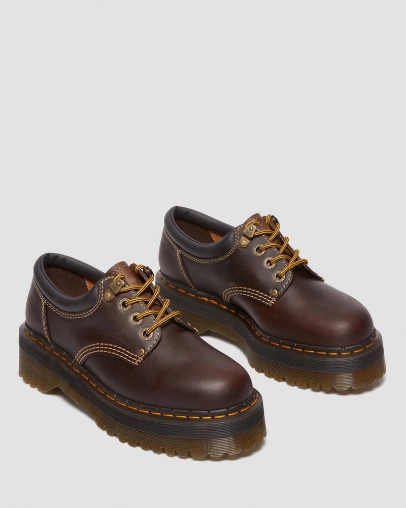 Dr Martin Martens 8053 Arc Crazy Horse Leather Platform Casual Shoes (Crazy Horse) Platforms Shoes Dark Brown | PV43-N2PG