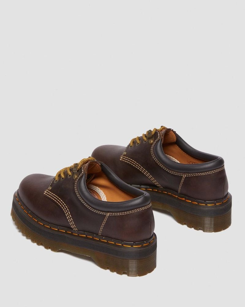 Dr Martin Martens 8053 Arc Crazy Horse Leather Platform Casual Shoes (Crazy Horse) Platforms Shoes Dark Brown | PV43-N2PG