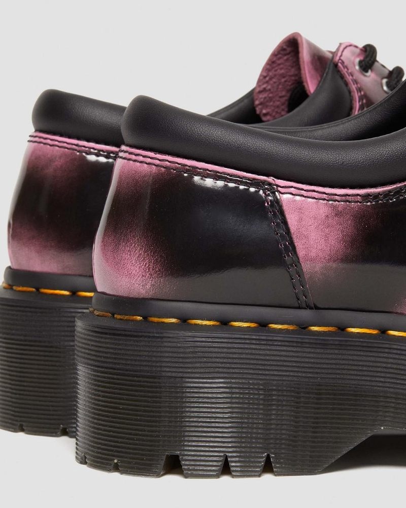 Dr Martin Martens 8053 Distressed Leather Platform Casual Shoes (Arcadia) Shoes Black / Pink | NI89-Y5CL