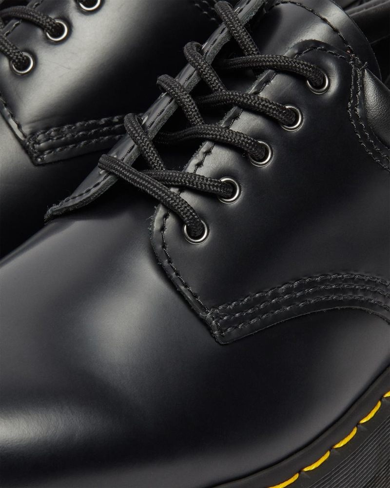 Dr Martin Martens 8053 Leather Platform Casual Shoes (Polished Smooth) Platforms Shoes Black | SY32-K2WC