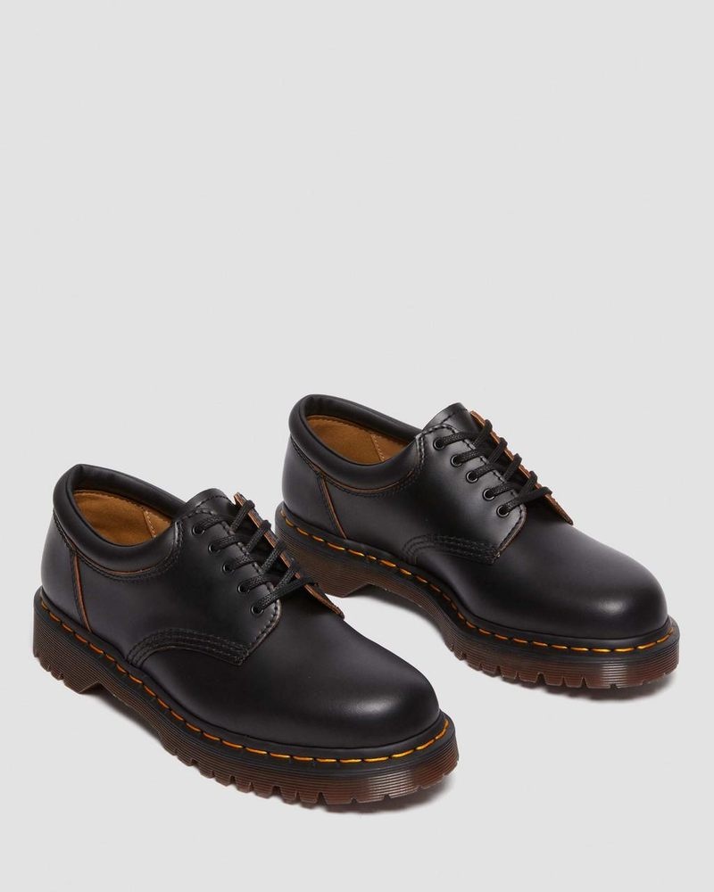 Dr Martin Martens 8053 Vintage Smooth Leather Oxford Shoes (Vintage Smooth) Shoes Black | ZA55-P1QY