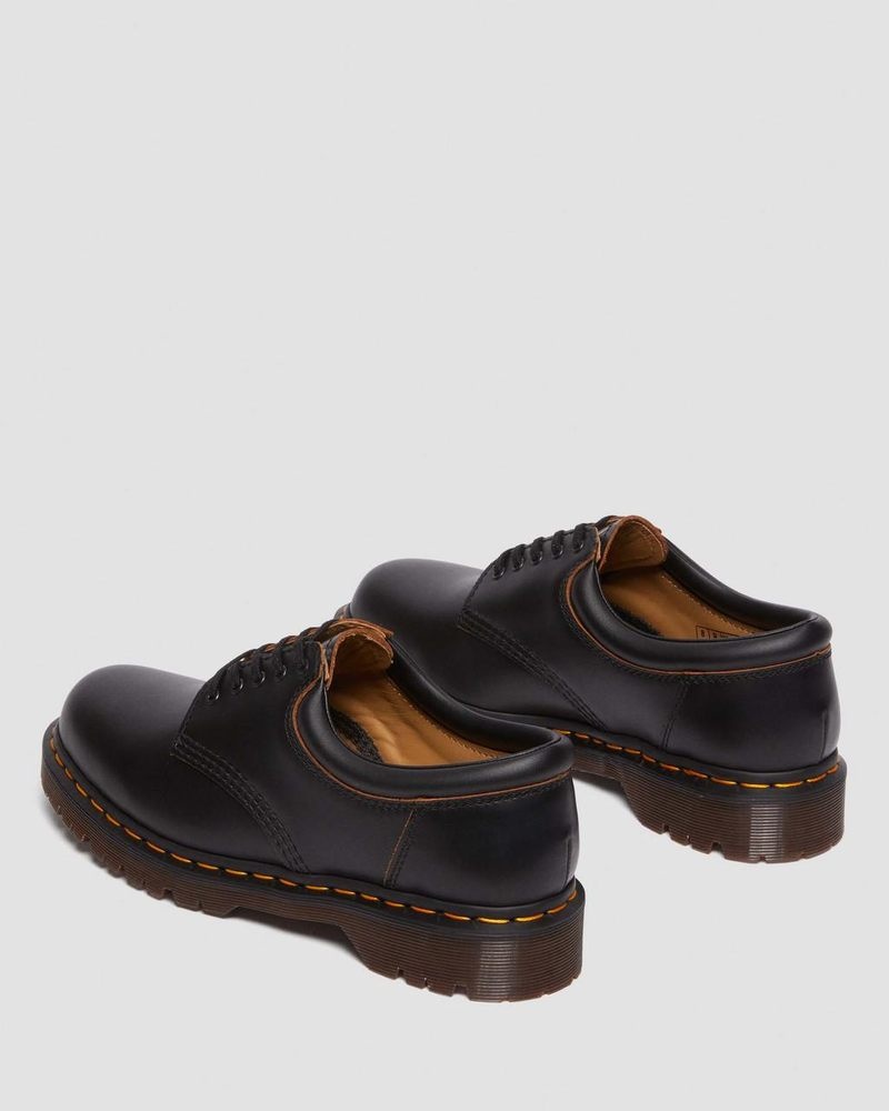 Dr Martin Martens 8053 Vintage Smooth Leather Oxford Shoes (Vintage Smooth) Shoes Black | ZA55-P1QY