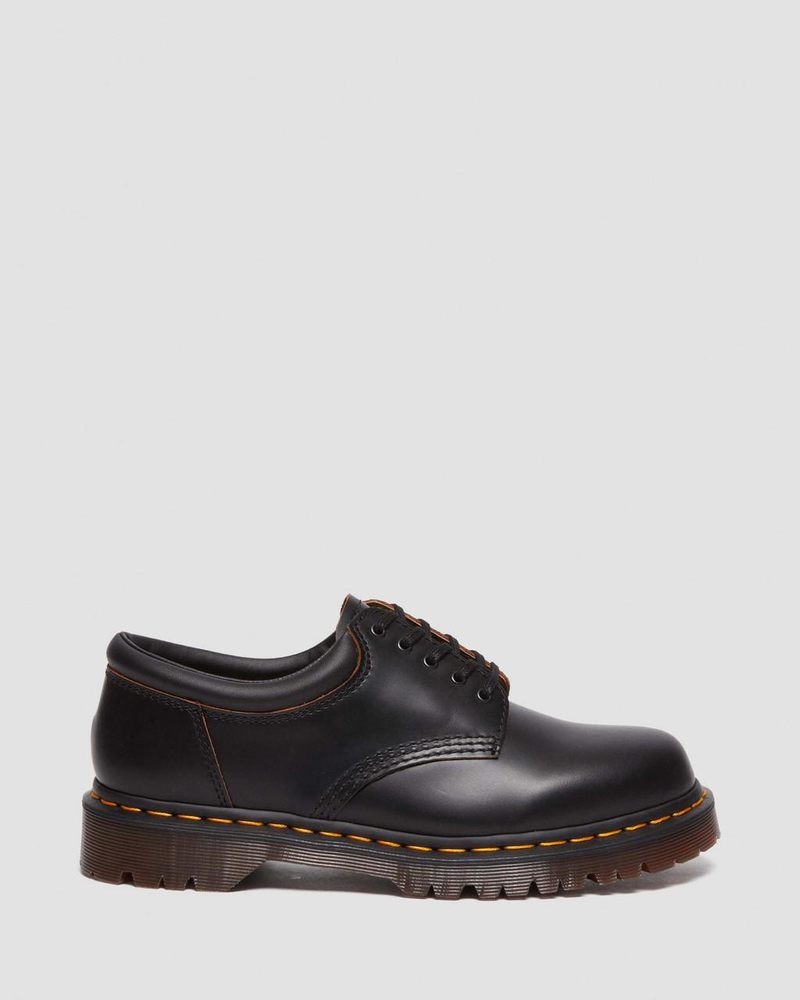 Dr Martin Martens 8053 Vintage Smooth Leather Oxford Shoes (Vintage Smooth) Shoes Black | ZA55-P1QY