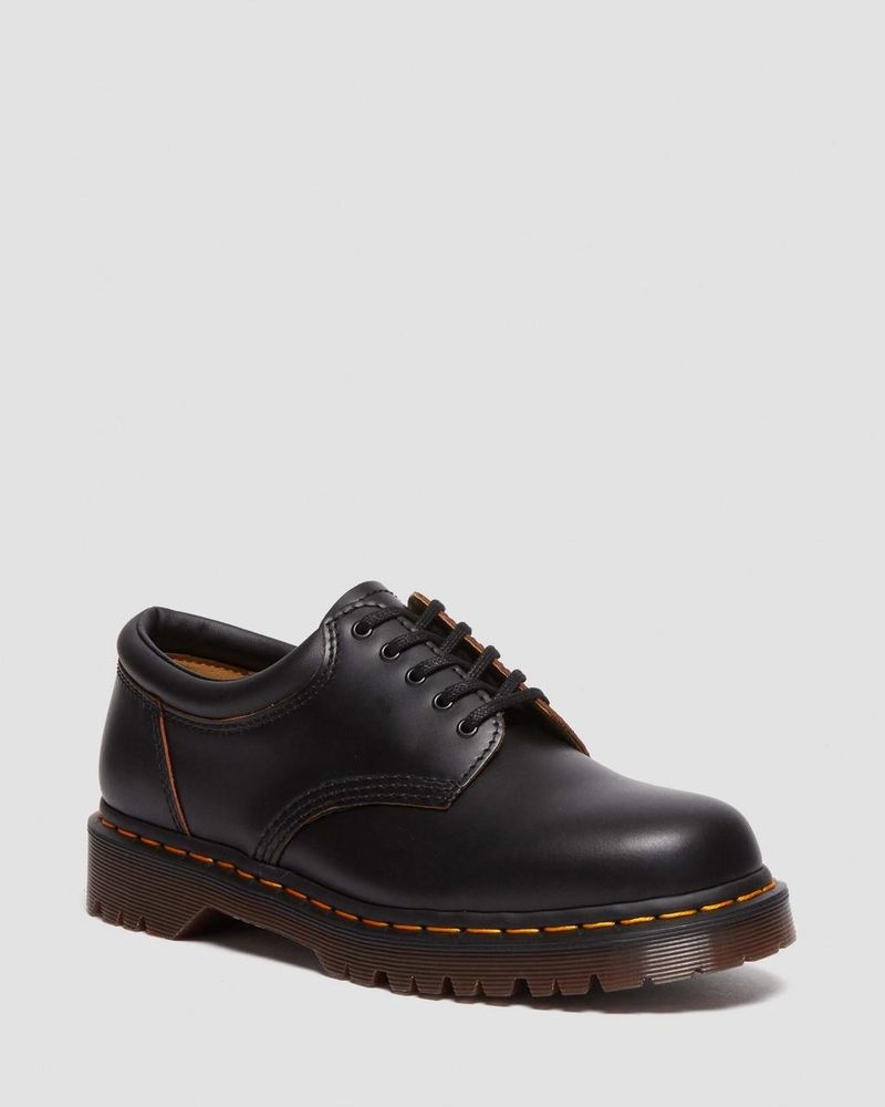 Dr Martin Martens 8053 Vintage Smooth Leather Oxford Shoes (Vintage Smooth) Shoes Black | ZA55-P1QY