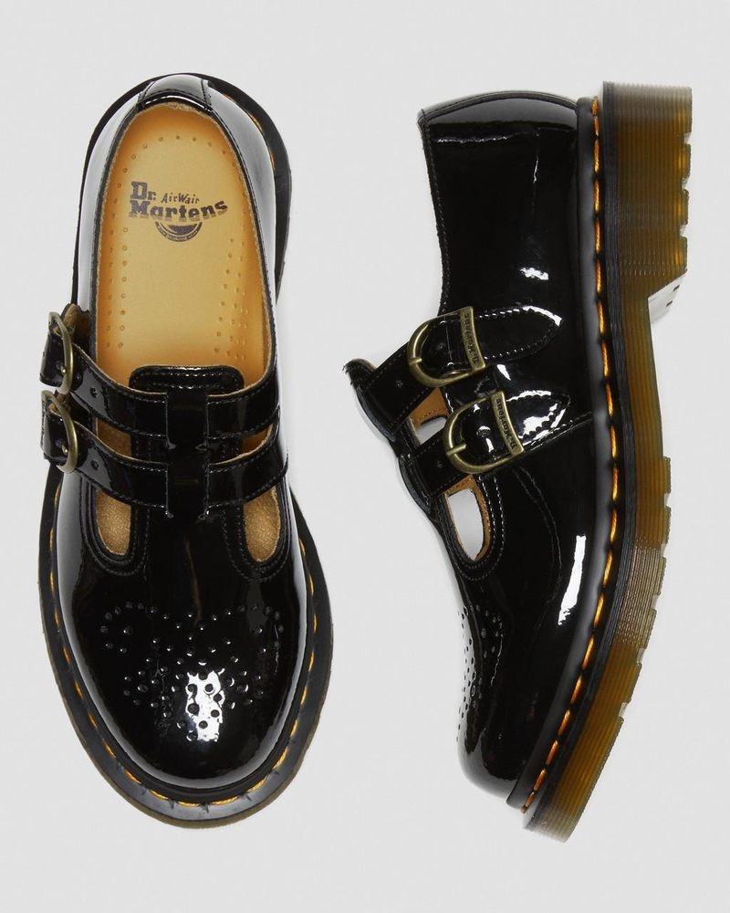 Dr Martin Martens 8065 Patent Leather Mary Jane Shoes (Patent Leather) Shoes Black | UZ14-N5FY