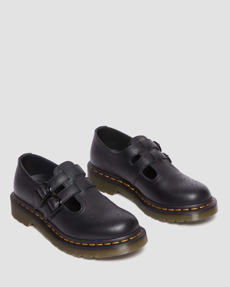 Dr Martin Martens 8065 Virginia Leather Mary Jane Shoes (Virginia) Shoes Black | LL65-X9FO