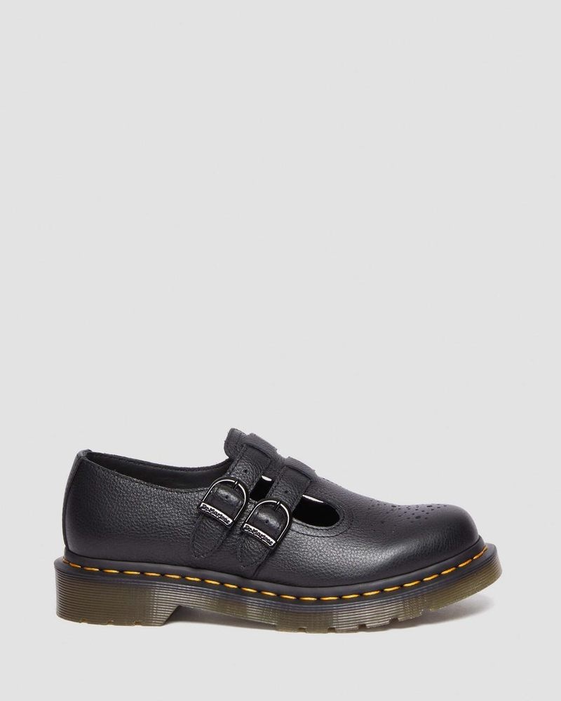 Dr Martin Martens 8065 Virginia Leather Mary Jane Shoes (Virginia) Shoes Black | LL65-X9FO