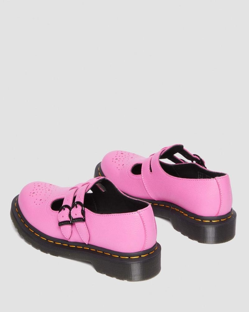 Dr Martin Martens 8065 Virginia Leather Mary Jane Shoes (Virginia) Shoes Thrift Pink | IN45-E1YA