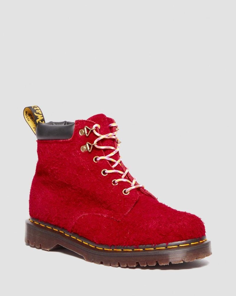 Dr Martin Martens 939 Ben Suede Padded Collar Lace Up Boots (Long Napped Suede) Boots Dms Red | RK56-X3GT