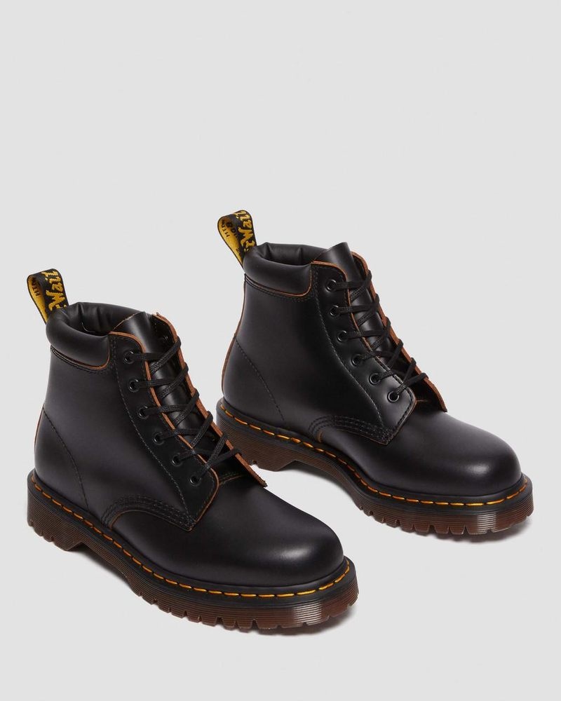 Dr Martin Martens 939 Vintage Smooth Leather Lace Up Boots (Vintage Smooth) Boots Black | RT77-T2TS