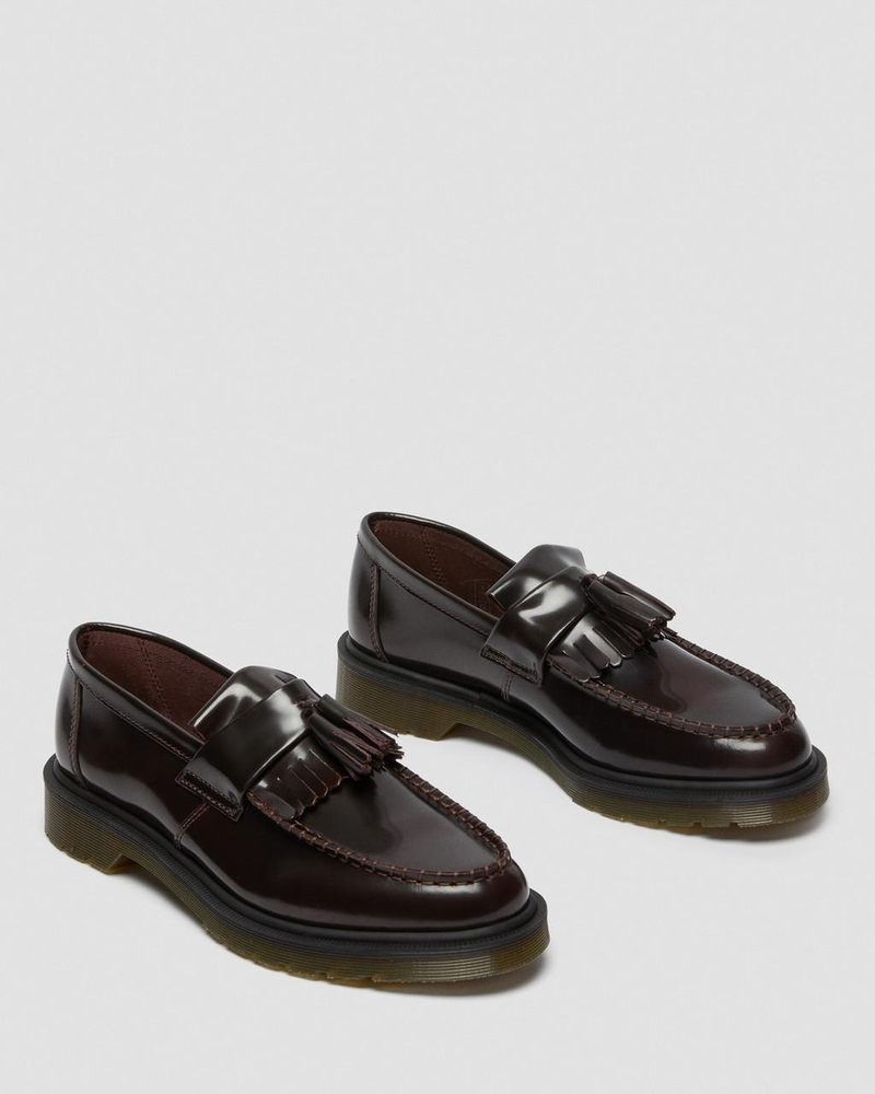 Dr Martin Martens Adrian Arcadia Leather Tassel Loafers (Arcadia) Shoes Cherry Red | AW37-S0BX