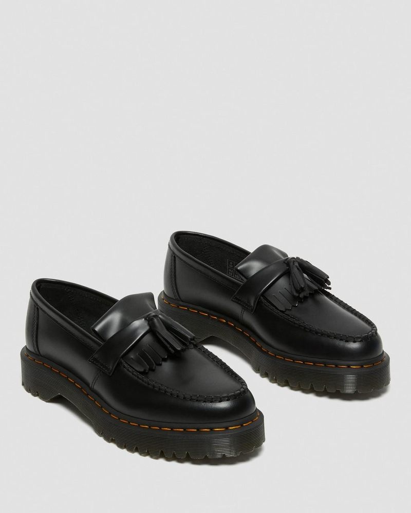 Dr Martin Martens Adrian Bex Smooth Leather Tassel Loafers (Smooth Leather) Platforms Shoes Black | PF51-T9IL