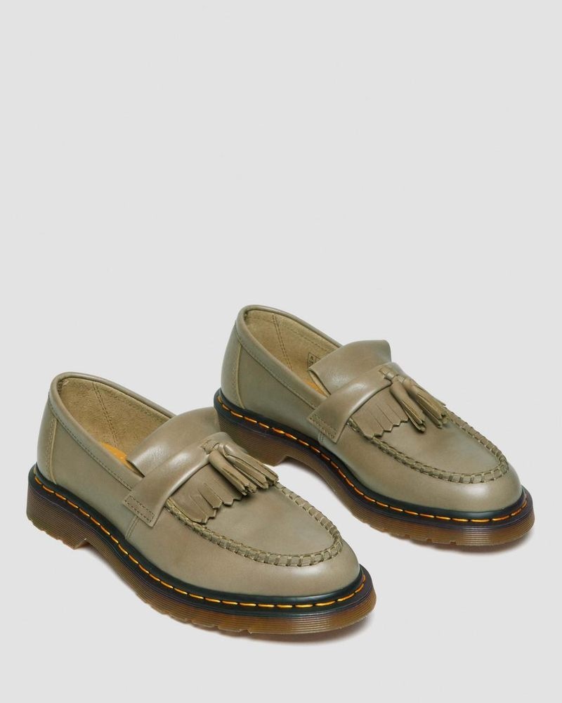 Dr Martin Martens Adrian Carrara Leather Tassel Loafers (Carrara) Shoes Olive | CH06-V5ZO