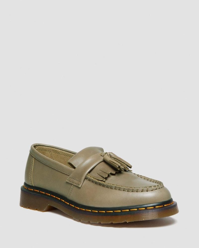 Dr Martin Martens Adrian Carrara Leather Tassel Loafers (Carrara) Shoes Olive | CH06-V5ZO