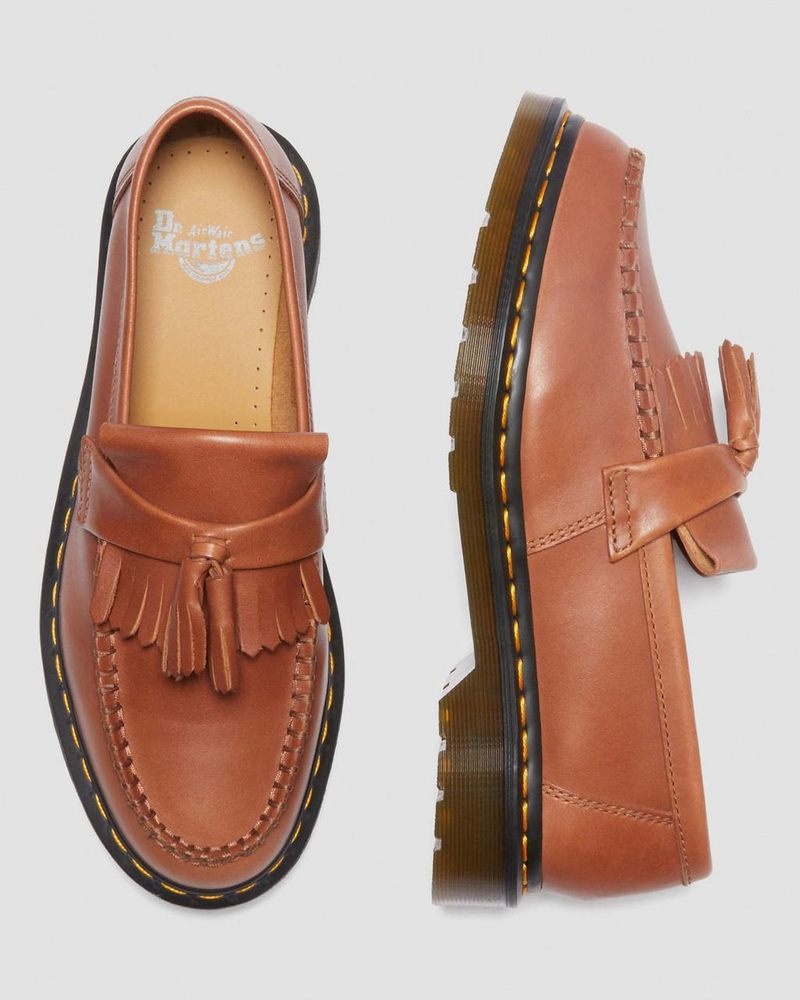 Dr Martin Martens Adrian Carrara Leather Tassel Loafers (Carrara) Shoes Saddle Tan | JJ56-U6UK