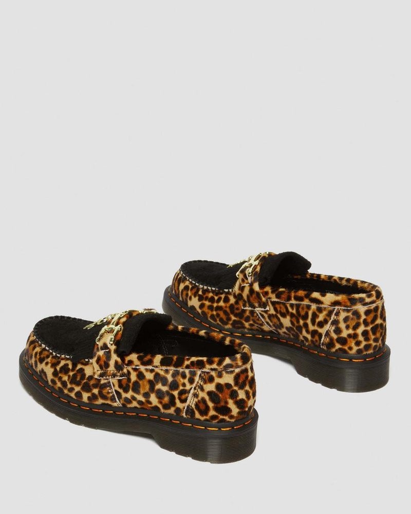 Dr Martin Martens Adrian Hair-On Leopard Print Snaffle Loafers (Hair On+Desert Oasis Suede) Shoes Archive Leopard / Black | WL38-O7QC