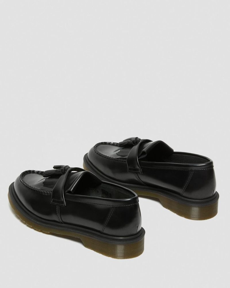 Dr Martin Martens Adrian Smooth Leather Tassel Loafers (Polished Smooth) Shoes Black | DF64-O4PM