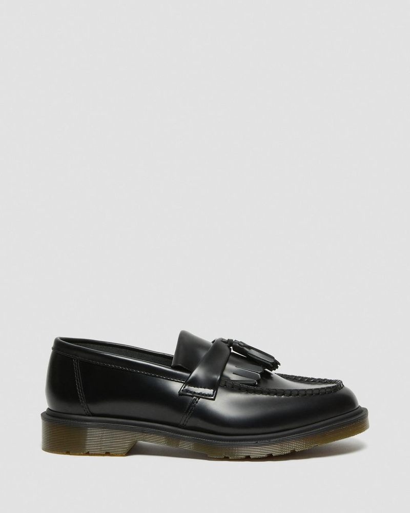 Dr Martin Martens Adrian Smooth Leather Tassel Loafers (Polished Smooth) Shoes Black | DF64-O4PM