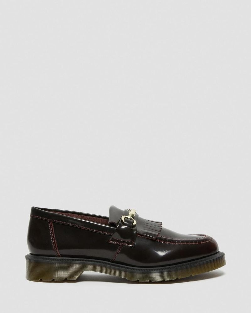 Dr Martin Martens Adrian Snaffle Smooth Leather Kiltie Loafers (Arcadia) Shoes Cherry Red | SJ31-A8JK