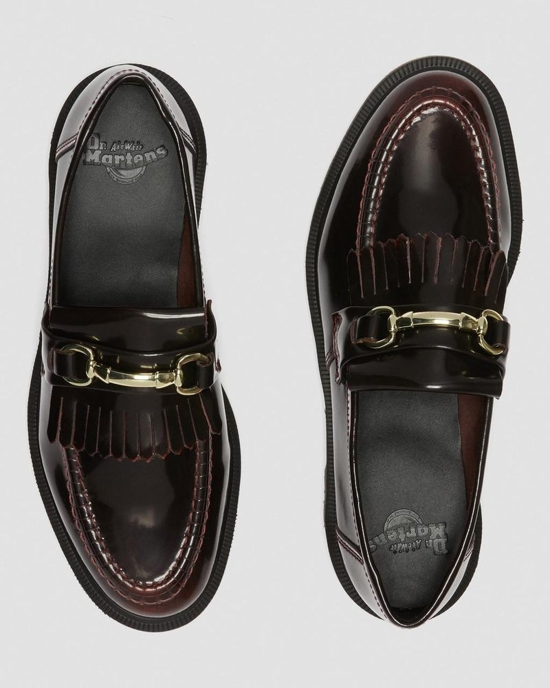 Dr Martin Martens Adrian Snaffle Smooth Leather Kiltie Loafers (Arcadia) Shoes Cherry Red | SJ31-A8JK