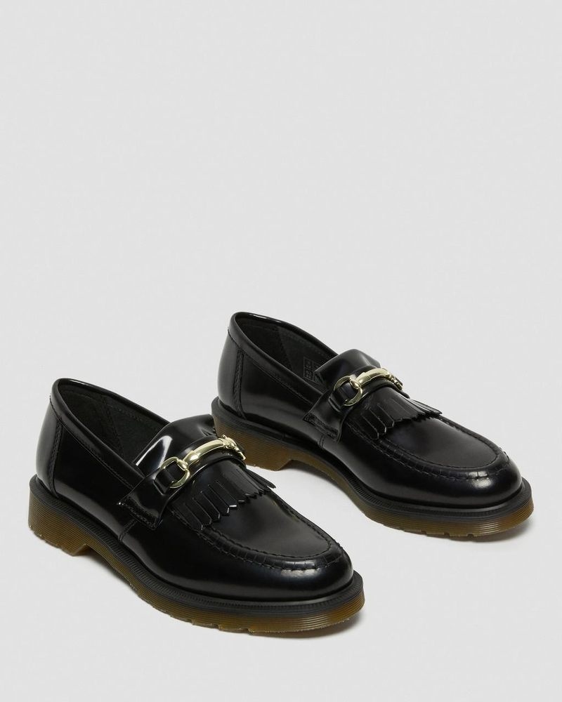 Dr Martin Martens Adrian Snaffle Smooth Leather Kiltie Loafers (Polished Smooth) Shoes Black | RL24-X1VS