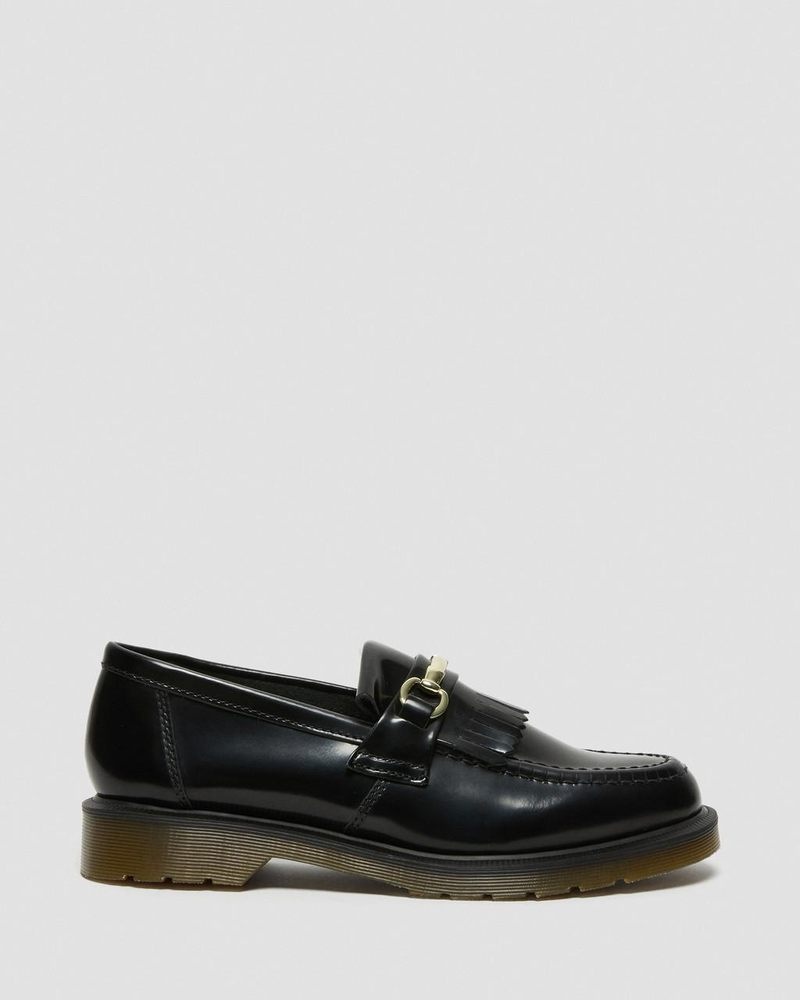 Dr Martin Martens Adrian Snaffle Smooth Leather Kiltie Loafers (Polished Smooth) Shoes Black | RL24-X1VS