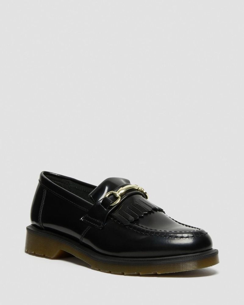 Dr Martin Martens Adrian Snaffle Smooth Leather Kiltie Loafers (Polished Smooth) Shoes Black | RL24-X1VS