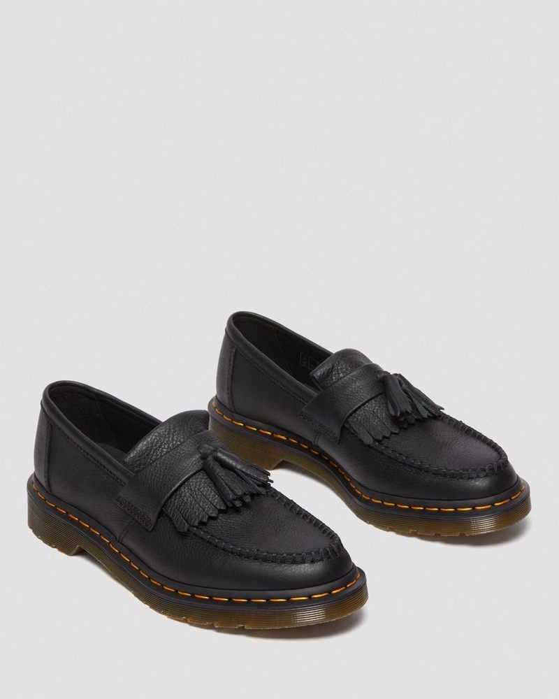 Dr Martin Martens Adrian - Virginia Leather Tassel Loafers (Virginia) Shoes Black | NQ14-H1XL