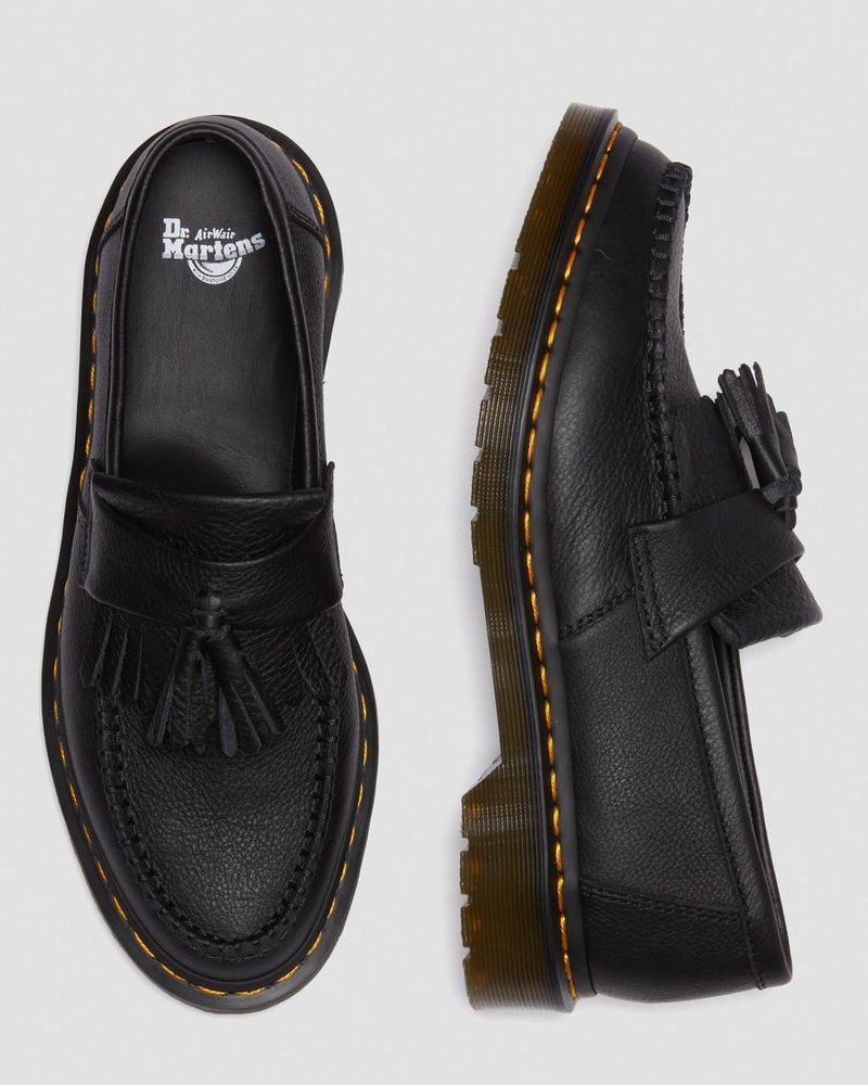 Dr Martin Martens Adrian - Virginia Leather Tassel Loafers (Virginia) Shoes Black | NQ14-H1XL