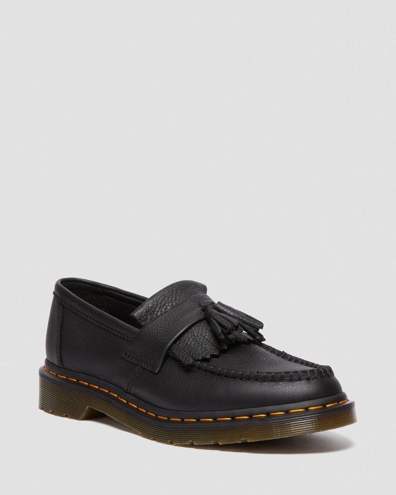 Dr Martin Martens Adrian - Virginia Leather Tassel Loafers (Virginia) Shoes Black | NQ14-H1XL