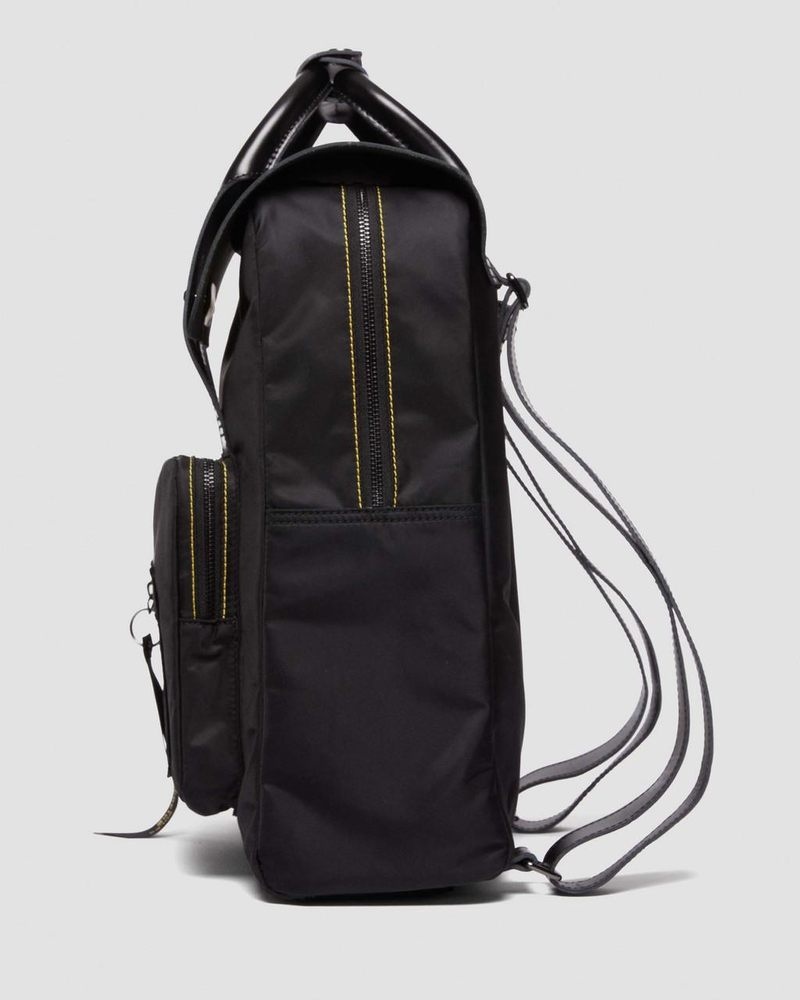 Dr Martin Martens Alpha Industries Leather & Nylon Backpack Bags & Backpacks Black | DK73-T9HA