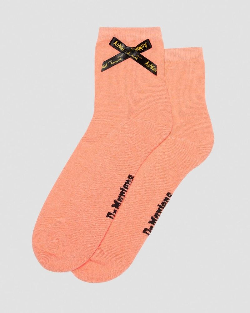 Dr Martin Martens Ankle Bow Organic Cotton Blend Socks (Cotton Blend) Socks Coral | CU82-Z3US