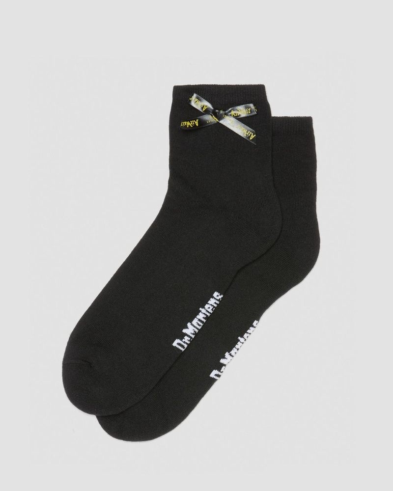 Dr Martin Martens Ankle Bow Organic Cotton Blend Socks (Cotton Blend) Socks Black | YN71-U3YY