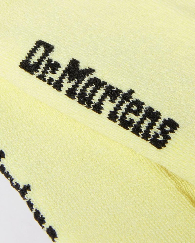 Dr Martin Martens Ankle Bow Organic Cotton Blend Socks (Cotton Blend) Socks Lemon Yellow | LX12-O2TG