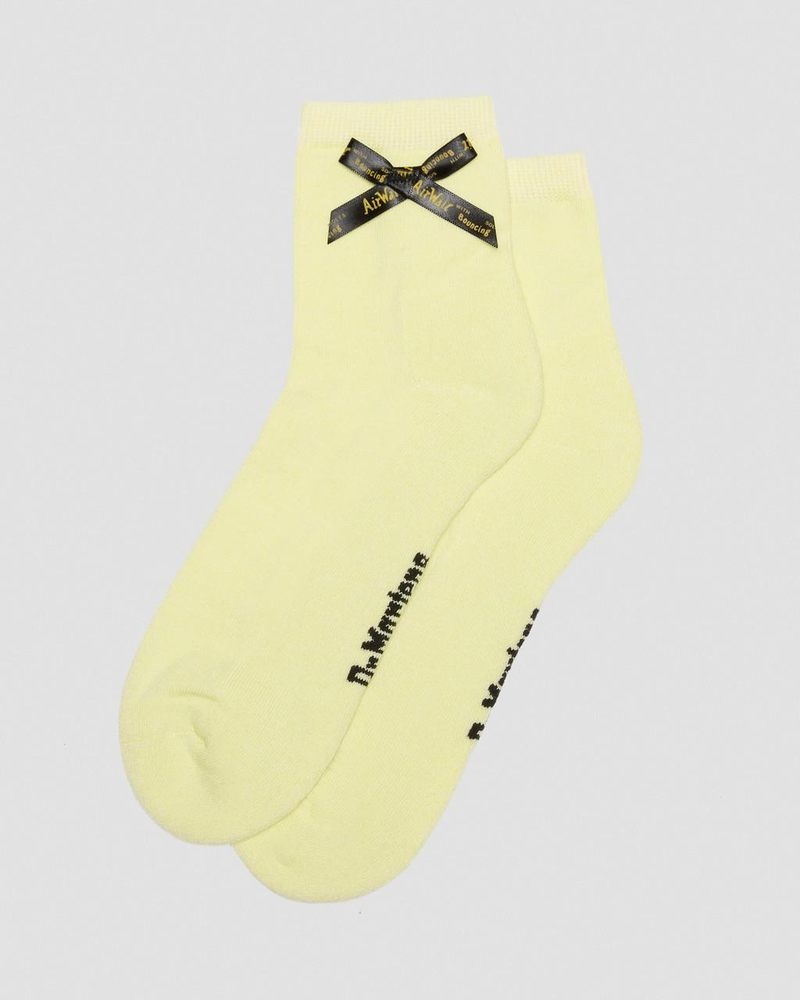 Dr Martin Martens Ankle Bow Organic Cotton Blend Socks (Cotton Blend) Socks Lemon Yellow | LX12-O2TG